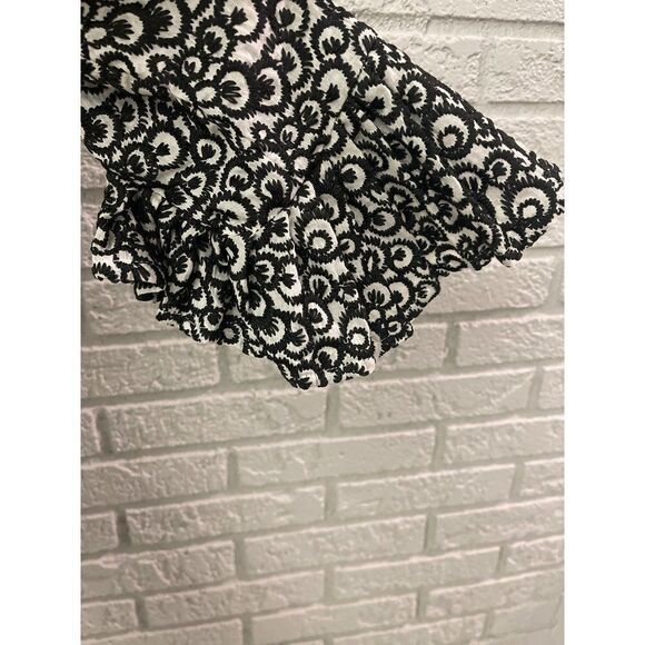 Fine Garments by Bell Black & White Embroidered Button Down Shirt Dress Size 2 - Picture 7 of 12